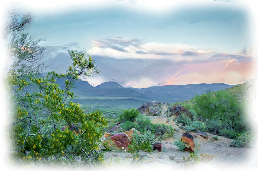 Arizona Hills painting Photograph by Will Wagner
