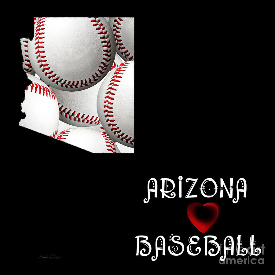 Arizona Loves Baseball Digital Art by Andee Design