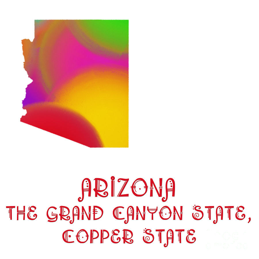 Arizona State Map Collection 2 Digital Art by Andee Design