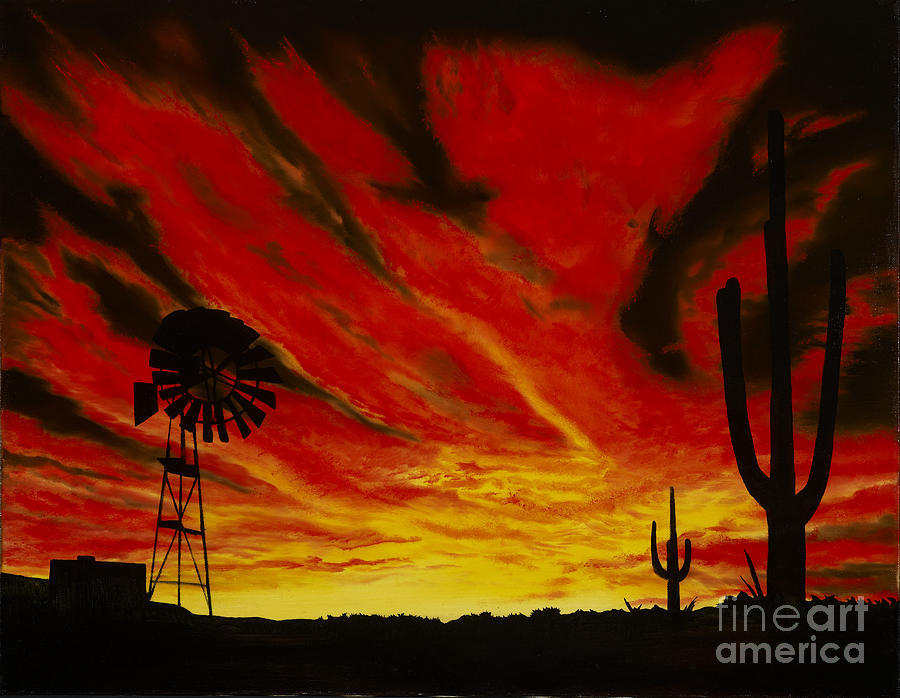 Arizona Sunset Painting by Stuart Engel