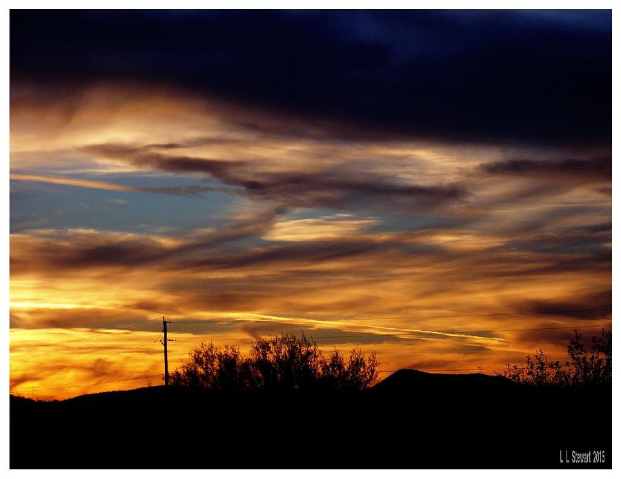 Arizona Sunset with Mesa Photograph by L L Stewart