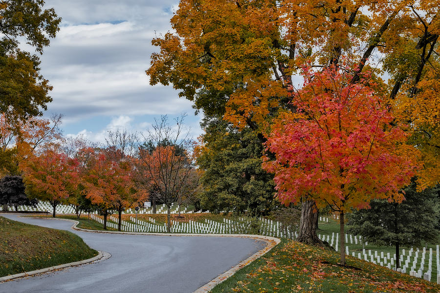 Fall Photograph - Arlington National Cemetery In Autumn by Susan Candelario
