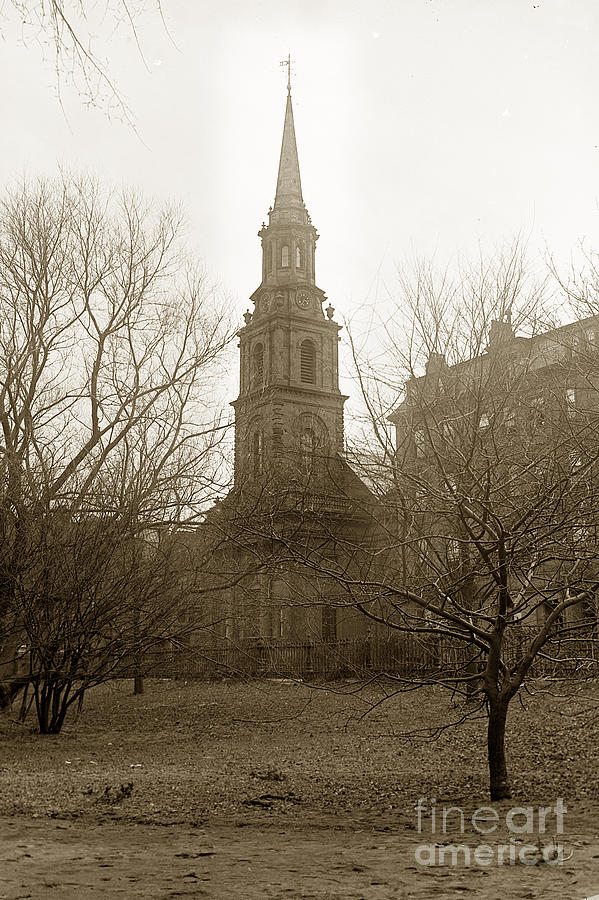 Boston Photograph - Arlington Street Church Unitarian Universalist Boston Massachusetts circa 1900 by Monterey County Historical Society