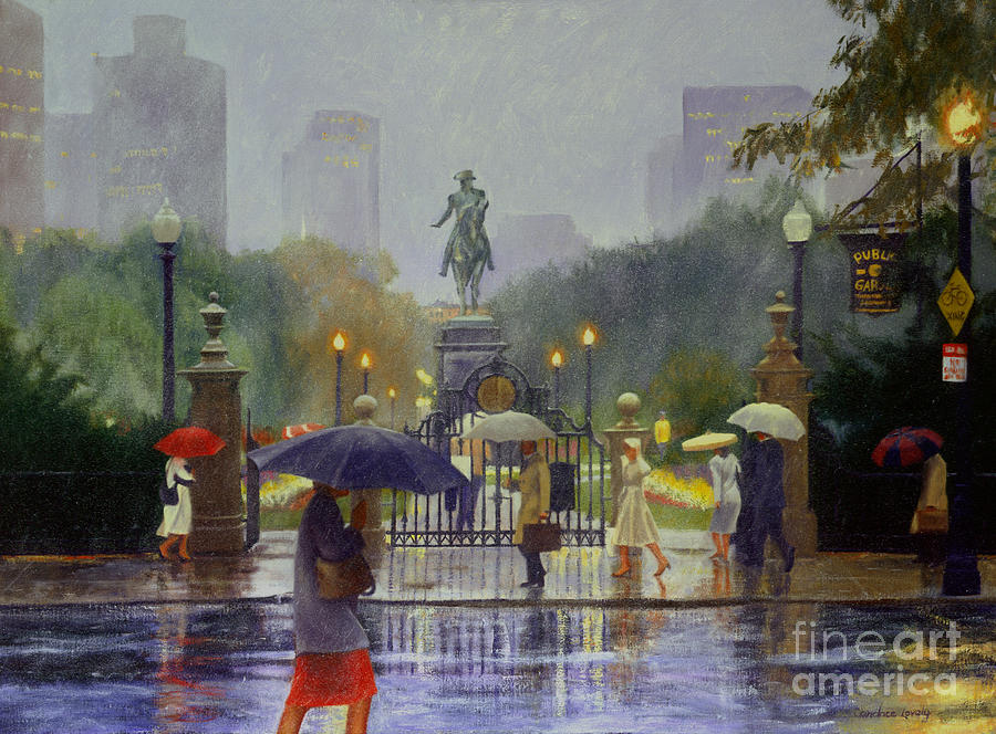 Arlington Street Showers Painting by Candace Lovely