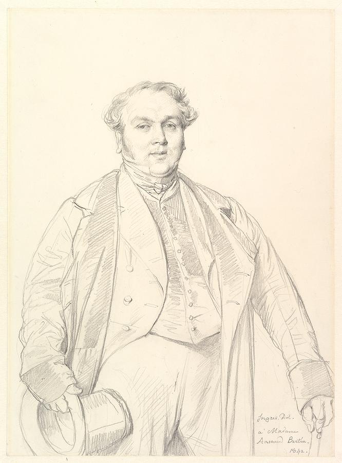 Jean Auguste Dominique Ingres Drawing - Armand Bertin by Jean Auguste Dominique Ingres