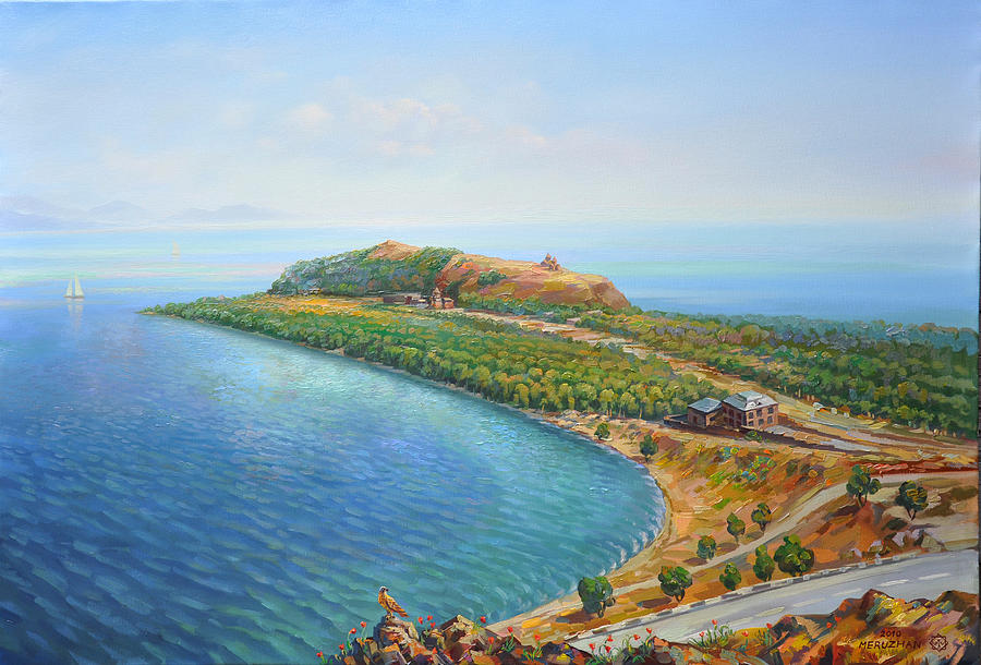 Armenian Lake Sevan Painting by Meruzhan Khachatryan