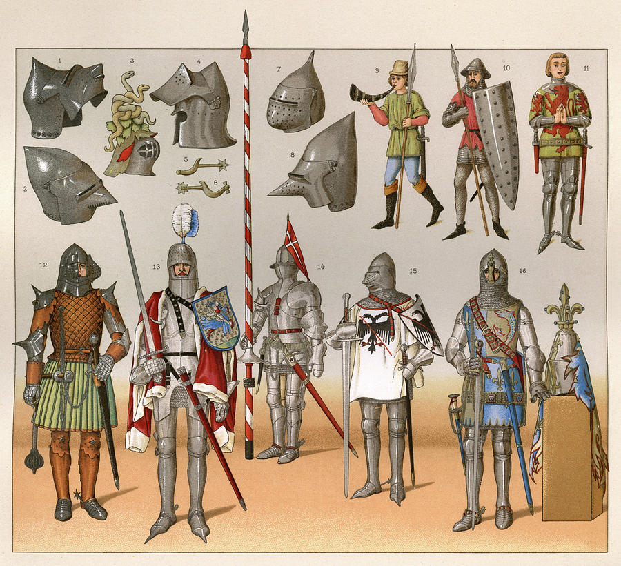 Armour, Helmets And Weapons Drawing by Mary Evans Picture Library ...