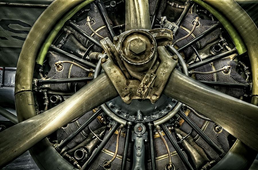 Army Airplane Engine Photograph