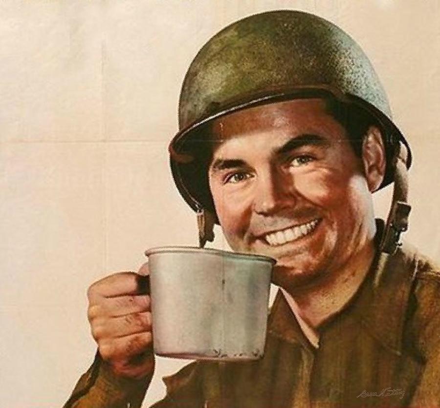 Army Coffee Painting by Bruce Nutting