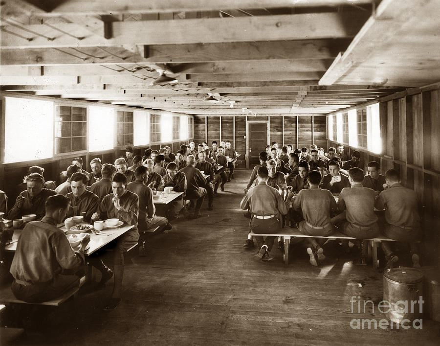 Mess Hall Photograph - Army Mess Hall Fort Ord Monterey California 1941 by Monterey County Historical Society