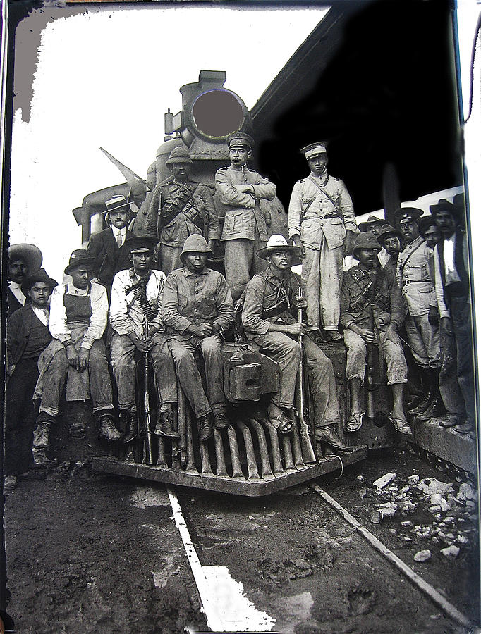 Army Obregonist revolutionaries on locomotive northern Sonora #2 c.1915-2013  Photograph by David Lee Guss