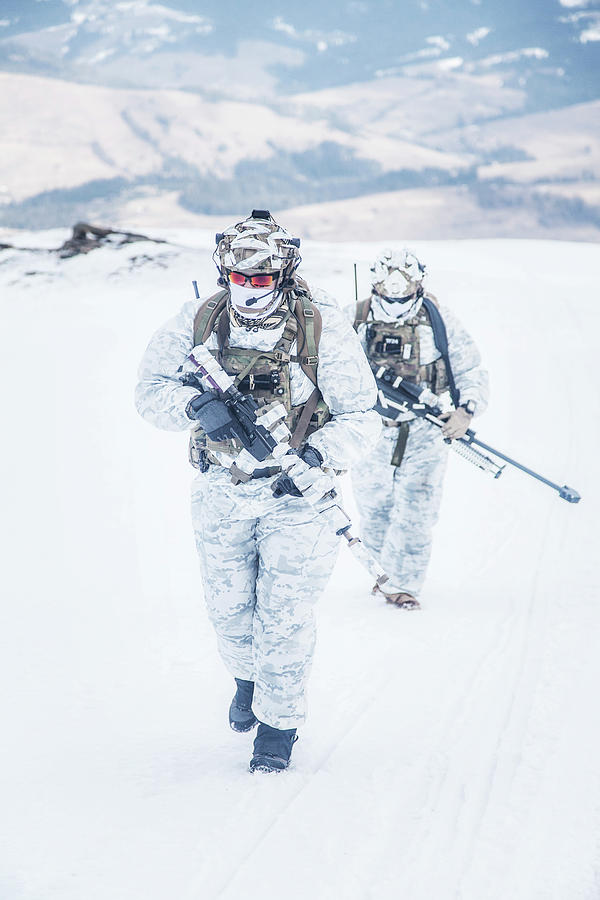 Army Servicemen In Winter Camo Photograph by Oleg Zabielin