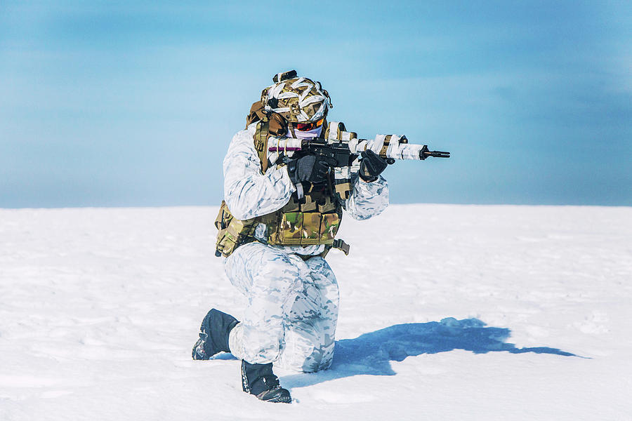 Army Soldier Shooting In Kneeling Photograph by Oleg Zabielin - Pixels