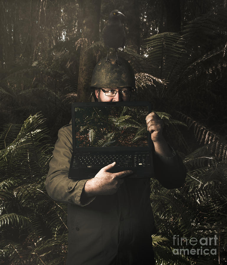 Army Soldier With Security Screen Saver Photograph