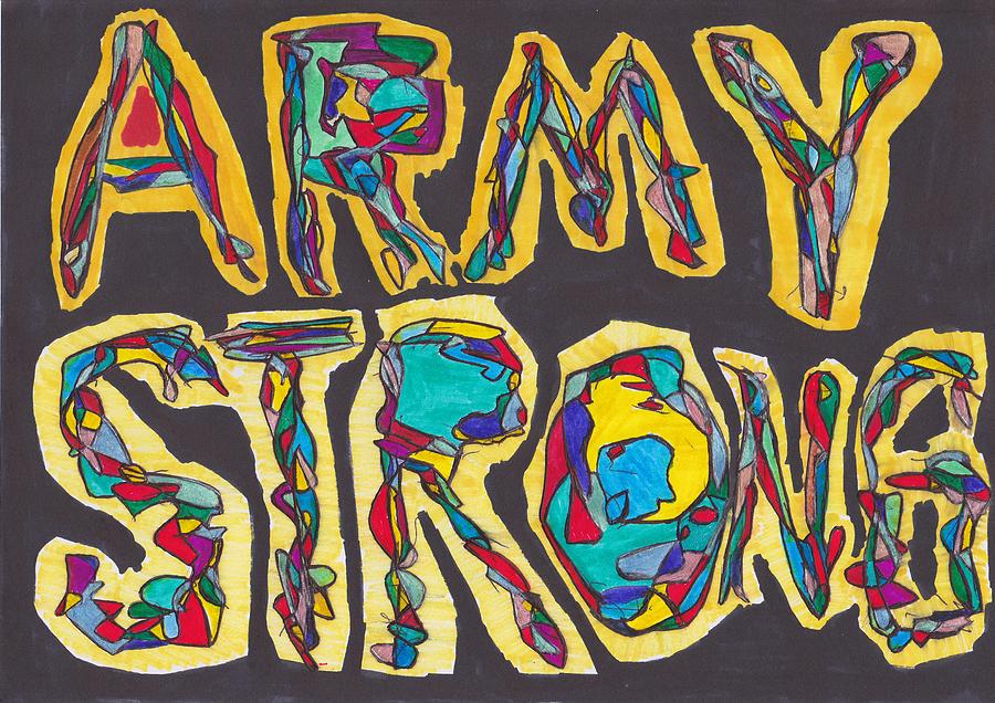 Army Strong Drawing by Darrell Black