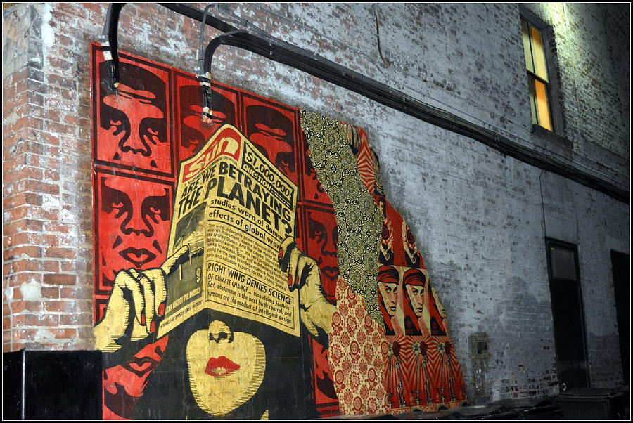 Brick Photograph - Arnolds and Graffiti Andre the Giant Has a Posse by Kathy Barney
