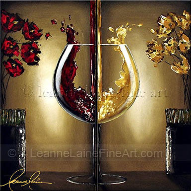 AROMA THERAPY wine art painting Painting by Leanne Laine