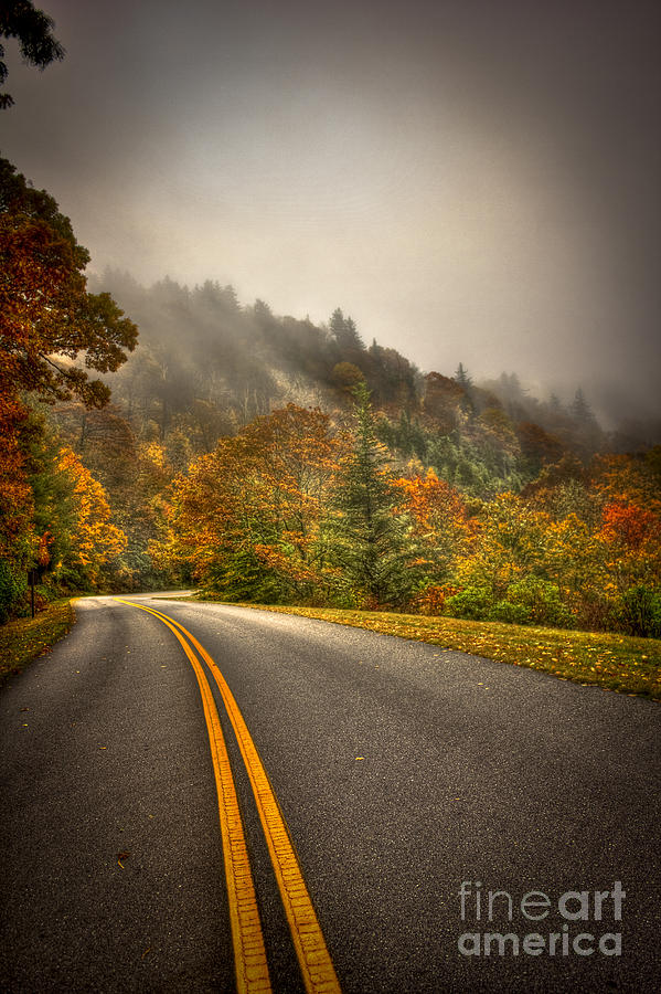 National Parks Photograph - Around the Bend Clouds Along the Blue Ridge Parkway by Reid Callaway