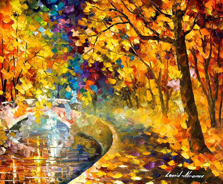 Around The Bridge - PALETTE KNIFE Oil Painting On Canvas By Leonid ...