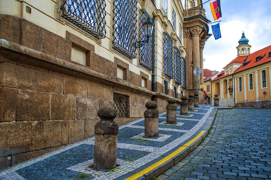 Architecture Photograph - Around the Corner. Old Prague by Jenny Rainbow