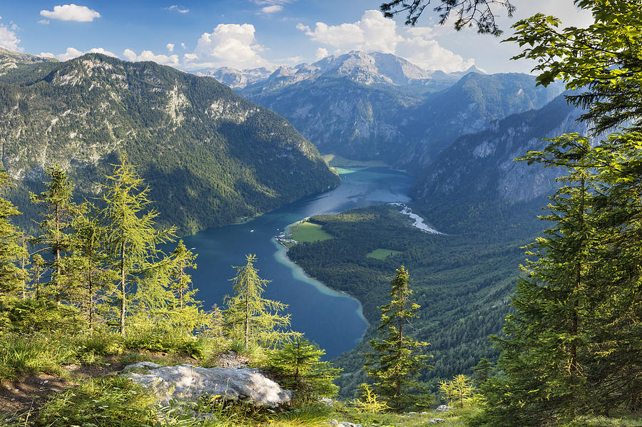 Arrial view to Lake Königssee in Nationalpark Berchtesgaden Photograph by DieterMeyrl