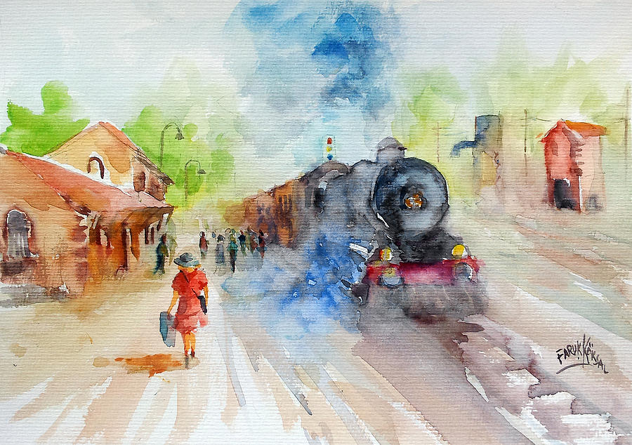Arrival Painting by Faruk Koksal