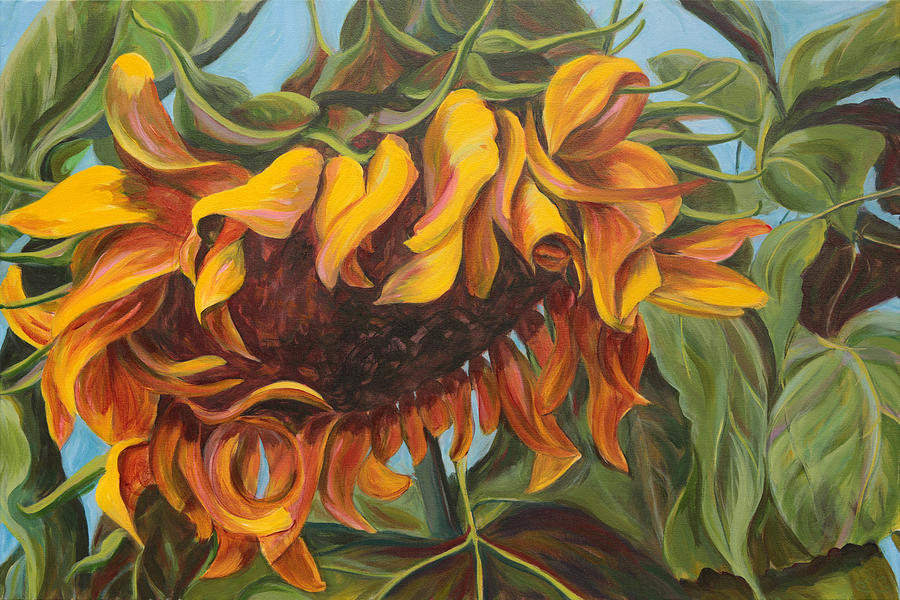 Sunflower Painting - Arrival by Trina Teele