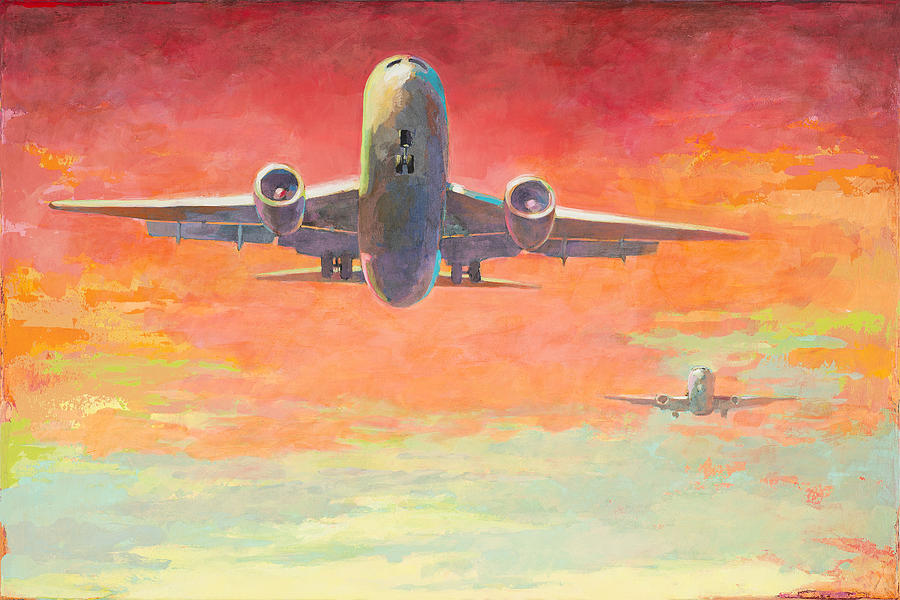 Airplanes Painting - Arrivals #2 by David Palmer