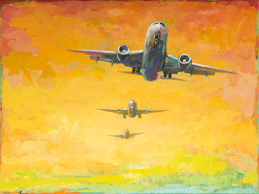 Airplanes Painting - Arrivals #4 by David Palmer
