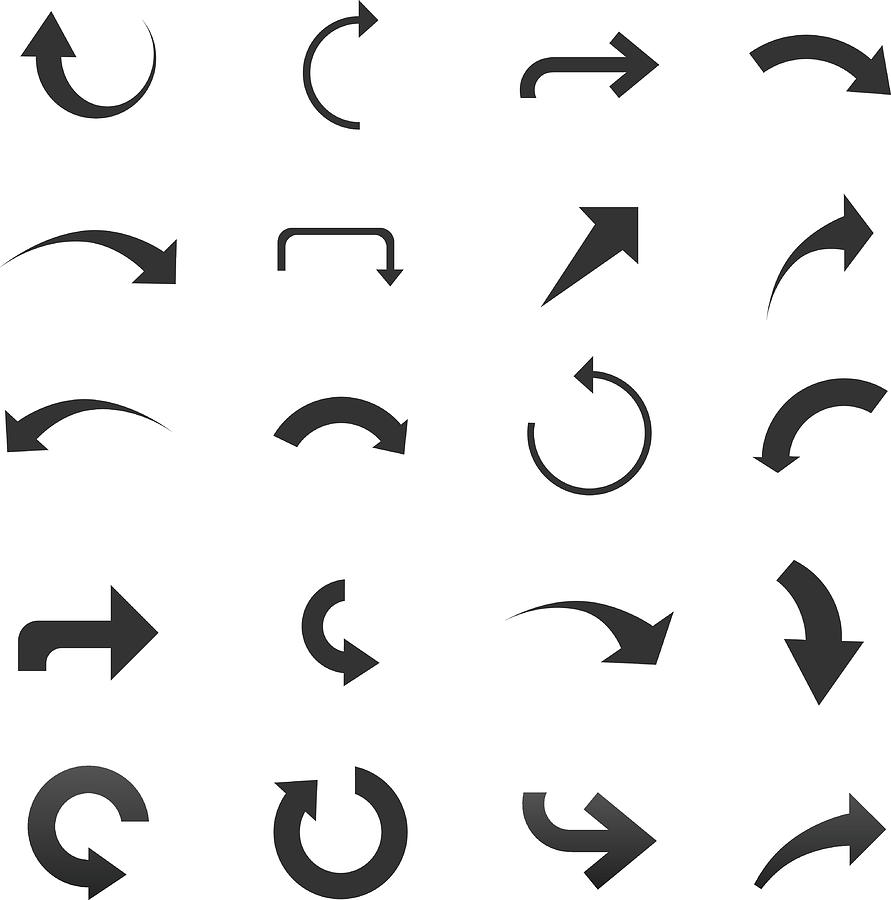 Arrow icons set Drawing by DivVector
