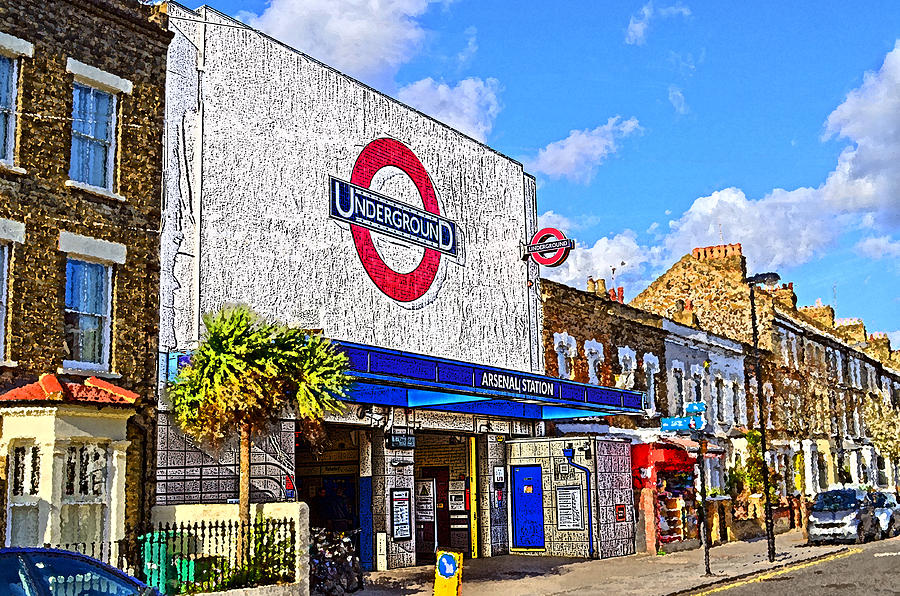 London Mixed Media - Arsenal Tube Station London by Peter Allen