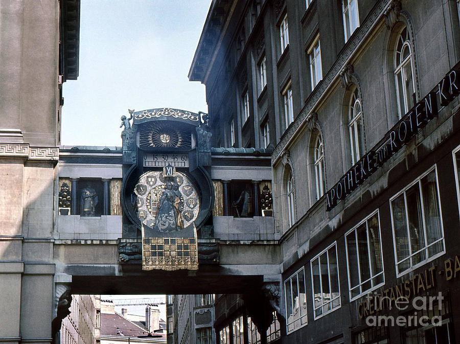 Architecture Photograph - Art Clock in Vienna by Eva Kato