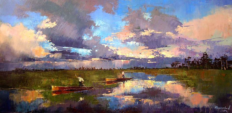 Sunset Painting - Art clouds by Anastasija Kraineva