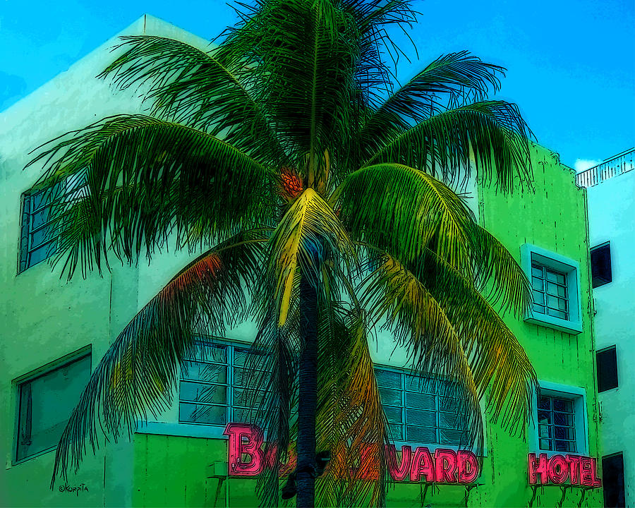 Miami Photograph - Art Deco Boulevard Hotel Miami by Rebecca Korpita