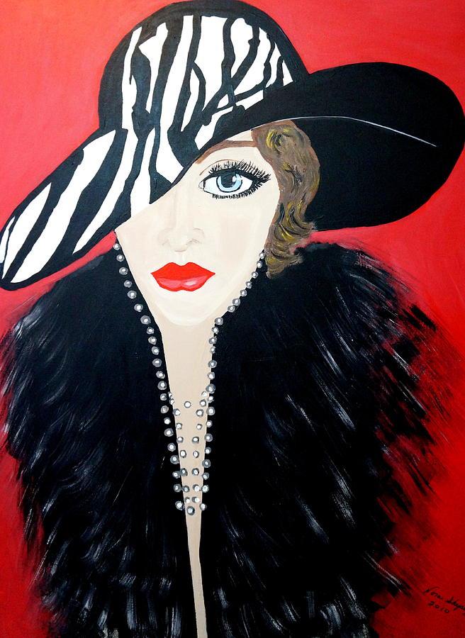 Art Deco Cathy Painting by Nora Shepley