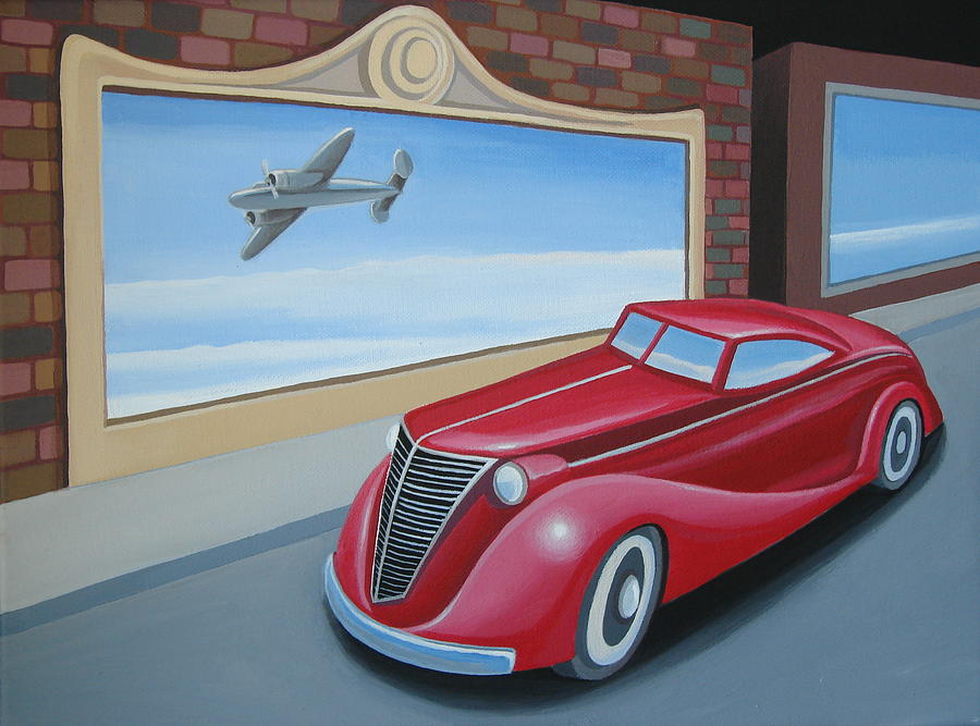 Transportation Painting - Art Deco Coupe by Stuart Swartz