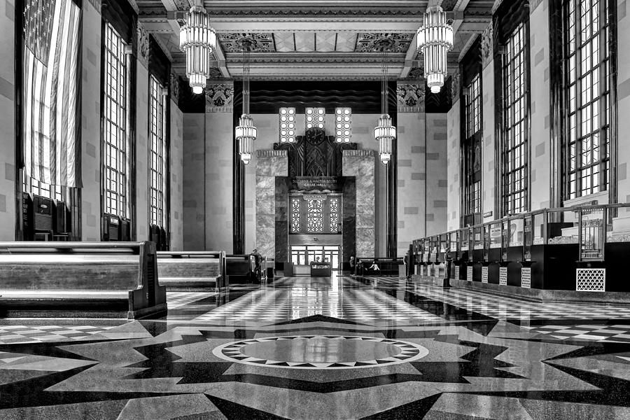 Art Deco Great Hall #2 - bw Photograph by Nikolyn McDonald