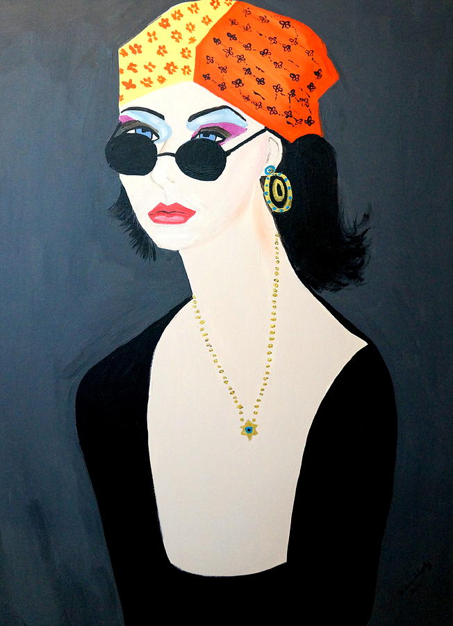 Art Deco  Hippy Girl Painting by Nora Shepley