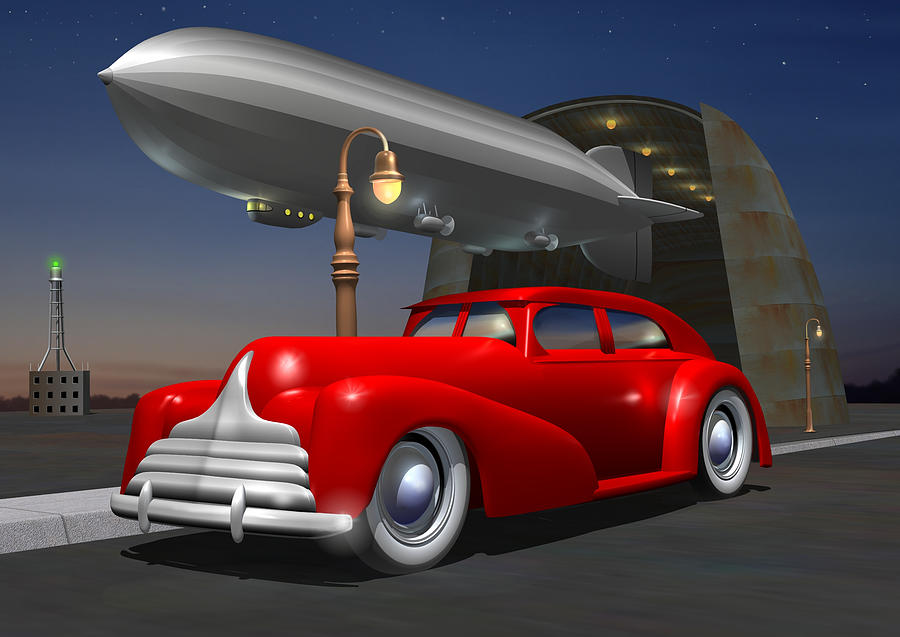 Art Deco Sedan Digital Art by Stuart Swartz