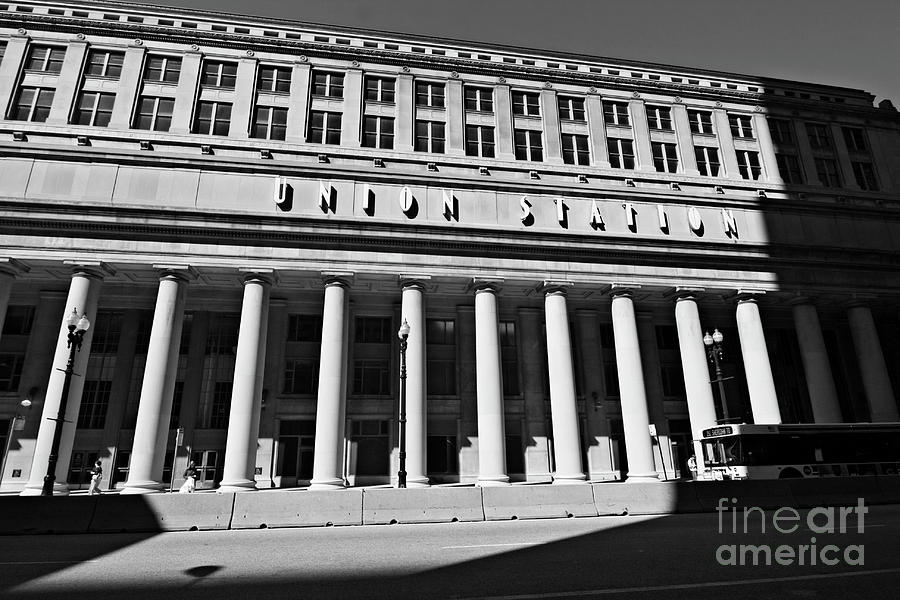 Art Deco Union Station Chicago Illinois Film Noir style photo Photograph by Linda Matlow