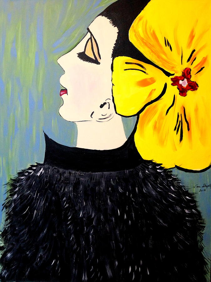 Yellow Bow Painting by Nora Shepley