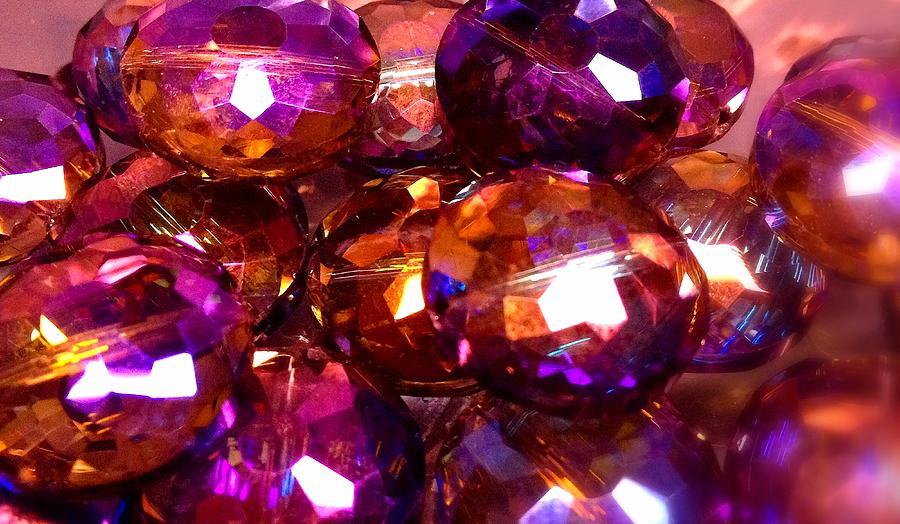 Art Glass Project-9 Faceted Heliotrope Lead Crystal Beads Photograph by Susan Maxwell Schmidt