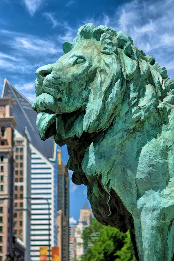 Art Institute in Chicago Lion Painting by Christopher Arndt