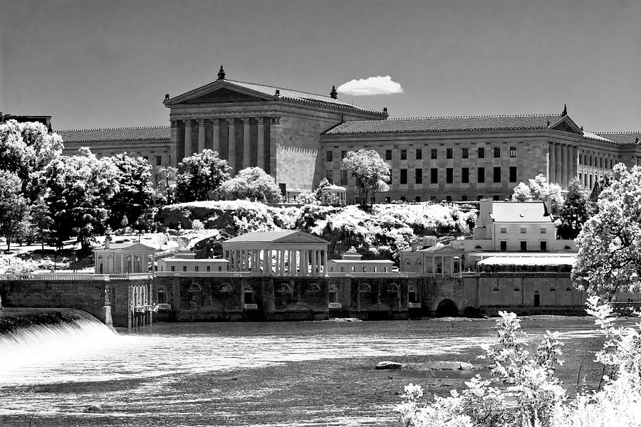 Art Museum and Fairmount Waterworks - IR Photograph by Lou Ford