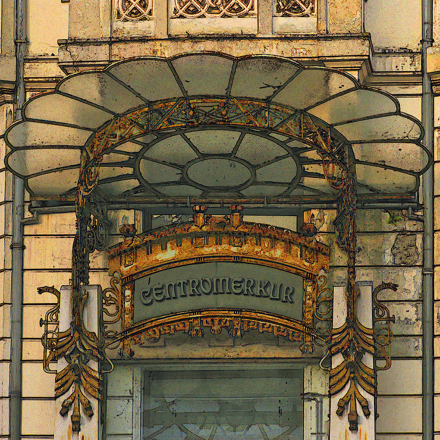 Art Nouveau Digital Art - Art Nouveau Doorway in Ljubljana by Greg Matchick
