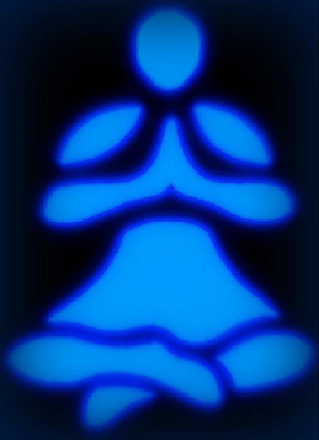 Art of Peace Blue Glow Digital Art by Gene Walker