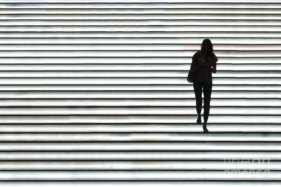 Hong Kong Photograph - Art Silhouette of Girl walking down by Lars Ruecker