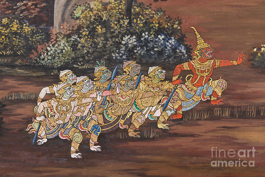 Art thai painting on wall Photograph by Tosporn Preede