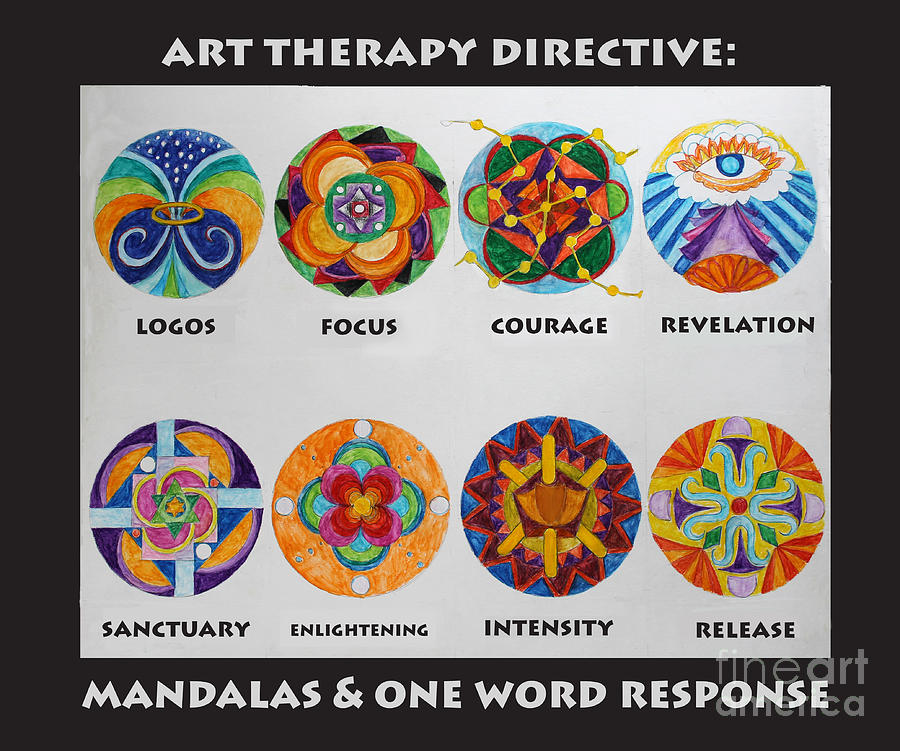 Art Therapy Directive Mandala Painting by Anne Cameron Cutri