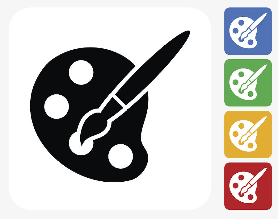 Art Tool Icon Flat Graphic Design Drawing by Bubaone